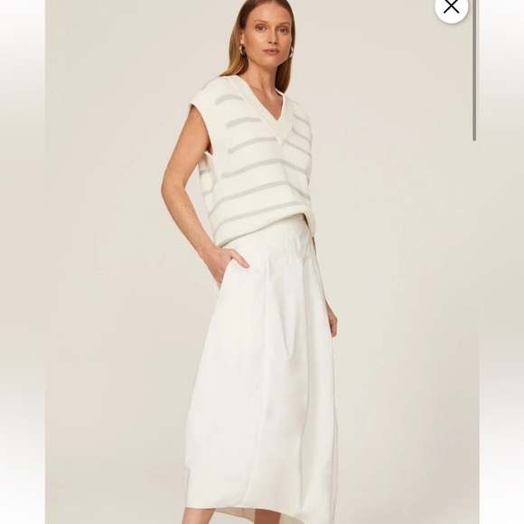 Hugo Boss Fabluna Sweater Vest Chunky Size M Cream Winter White Gray - Picture 2 of 10